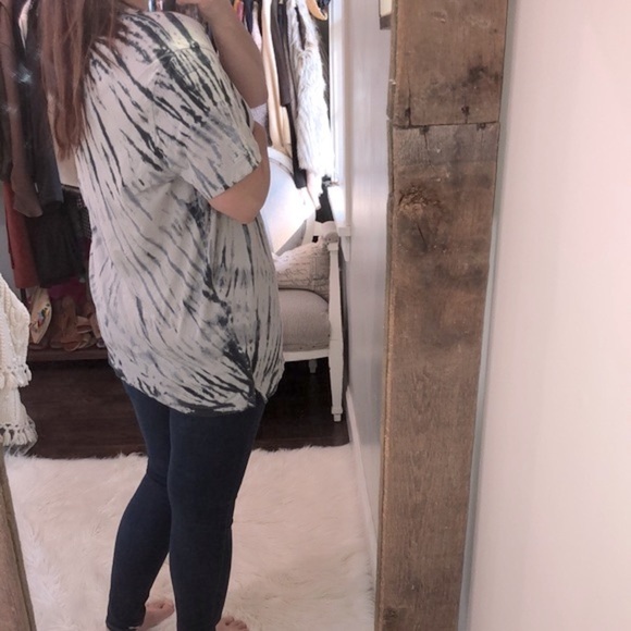 PINK grey swirl tie dye grey T-shirt size large - Picture 4 of 8